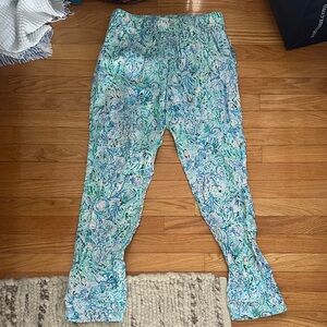Lilly Pulitzer Blue and Green Patterned Leggings